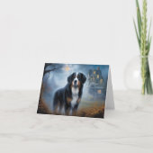 Bernese Berghond Halloween Griezelen Kaart (Voorkant)