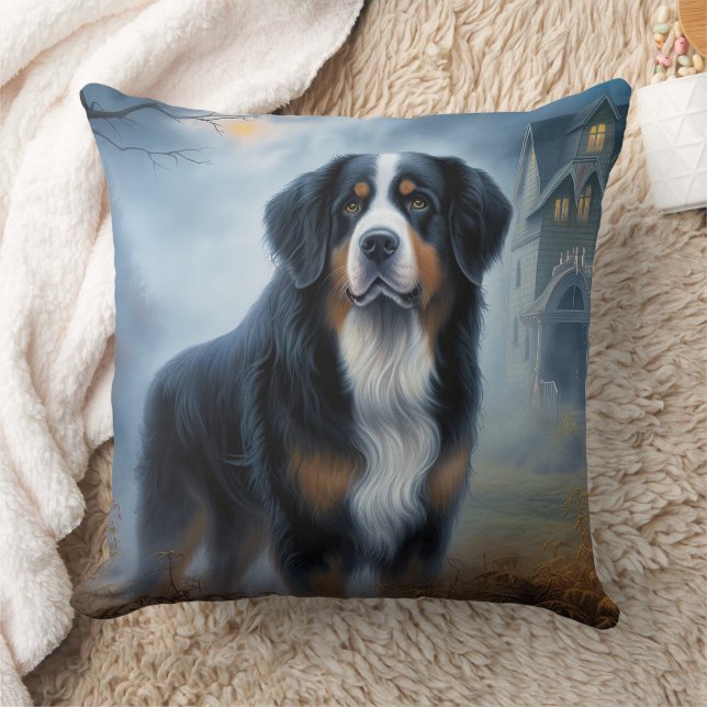 Bernese Berghond Halloween Griezelen Kussen (Deken)