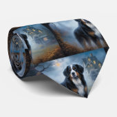 Bernese Berghond Halloween Griezelen Stropdas (Opgerold)