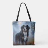 Bernese Berghond Halloween Griezelen Tote Bag (Achterkant)
