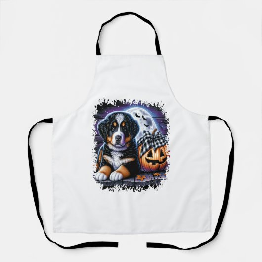 Bernese Berghond Halloween Schort (Voorkant)