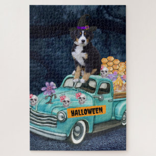 Bernese Berghond Halloween Truck Griezelnacht Legpuzzel