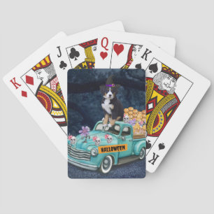 Bernese Berghond Halloween Truck Griezelnacht  Pokerkaarten