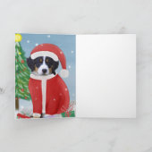 Bernese Berghond in de sneeuw met kerstcadeaus  Kaart (Binnen)