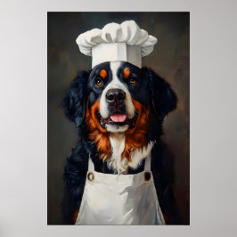 Bernese Berghond in kookmuts Poster, Huisdier Poster