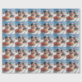 Bernese Berghond in slee Christmas Cadeaupapier (Vlak)