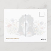 Bernese Berghond in Wilde Bloemen Custom Briefkaart (Achterkant)