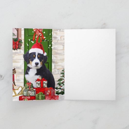 Bernese Berghond Kerst   Kaart (Binnen)