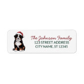 Bernese Berghond Kerst Retouradres      Etiket (Voorkant)