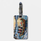 Bernese Berghond Kerstboot Vakantie Bagagelabel (Achterkant verticaal)