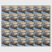 Bernese Berghond Kerstboot Vakantie Cadeaupapier (Vlak)