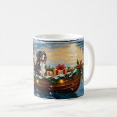Bernese Berghond Kerstboot Vakantie Koffiemok (Voorkant rechts)