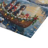 Bernese Berghond Kerstboot Vakantie Snijplank (Hoek)