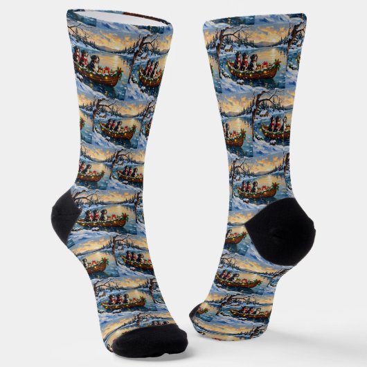 Bernese Berghond Kerstboot Vakantie Sokken (Gebogen)