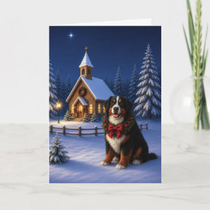 Bernese Berghond Kerstkaart Feestdagen Kaart