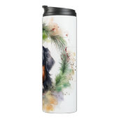 Bernese Berghond Kerstkrans Feestelijke Pup Thermosbeker (Geroteerd rechts)