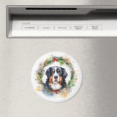 Bernese Berghond Kerstkrans Vrolijke Pup Magneet (Insitu (Vaatwasser))