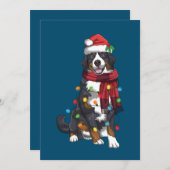 Bernese Berghond Kerstlicht Grappige Hond Liefhebb Kaart (Voorkant / Achterkant)