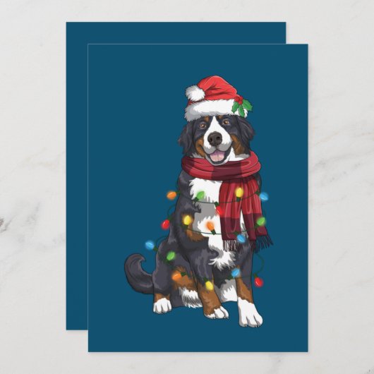 Bernese Berghond Kerstlicht Grappige Hond Liefhebb Kaart (Voorkant / Achterkant)
