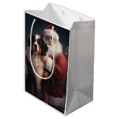 Bernese Berghond Kerstman Festive Kerstmis Medium Cadeauzakje (Achterkant Gekanteld)