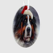 Bernese Berghond, Kerstman Hond, Kerstmis Ornament (voorkant)