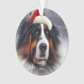 Bernese Berghond, Kerstman Hond, Kerstmis Ornament (voorkant)