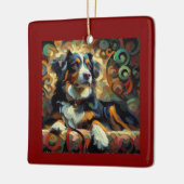 Bernese Berghond Kerstmis Keramisch Ornament (Links)