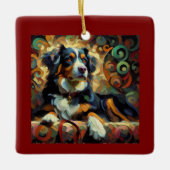 Bernese Berghond Kerstmis Keramisch Ornament (Voorkant)