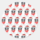Bernese Berghond Kerstmis Ronde Sticker (Voorkant)