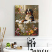 Bernese Berghond Kunst, Badkamer Kunst Canvas Afdruk
