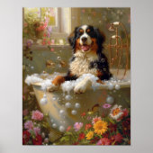 Bernese Berghond Kunst, Badkamer Kunstwerk Poster (Voorkant)