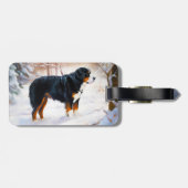 Bernese Berghond Laat het Sneeuwen Kerstmis Bagagelabel (Achterkant horizontaal)