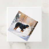 Bernese Berghond Laat het Sneeuwen Kerstmis Bedankjes Labels (In situ)