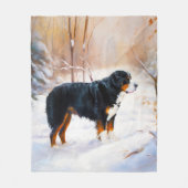 Bernese Berghond Laat het Sneeuwen Kerstmis Fleece Deken (Voorkant)