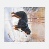 Bernese Berghond Laat het Sneeuwen Kerstmis Fleece Deken (Voorkant (Horizontaal))