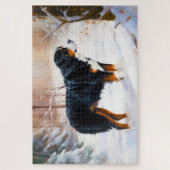 Bernese Berghond Laat het Sneeuwen Kerstmis Legpuzzel (Verticaal)