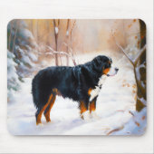Bernese Berghond Laat het Sneeuwen Kerstmis Muismat (Voorkant)