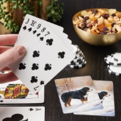 Bernese Berghond Laat het Sneeuwen Kerstmis Pokerkaarten (Insitu)