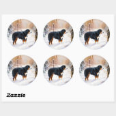 Bernese Berghond Laat het Sneeuwen Kerstmis Ronde Sticker (Vel)