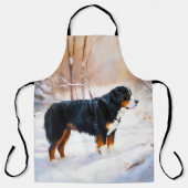 Bernese Berghond Laat het Sneeuwen Kerstmis Schort (Voorkant)