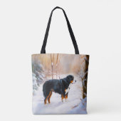 Bernese Berghond Laat het Sneeuwen Kerstmis Tote Bag (Achterkant)