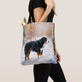 Bernese Berghond Laat het Sneeuwen Kerstmis Tote Bag (Dichtbij)