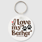 Bernese Berghond Liefhebber Foto Sleutelhanger (Voorkant)