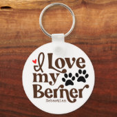 Bernese Berghond Liefhebber Foto Sleutelhanger (Voorkant)