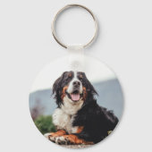 Bernese Berghond Liefhebber Foto Sleutelhanger (Achterkant)