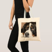 Bernese berghond liggend tote bag (Voorkant (product))