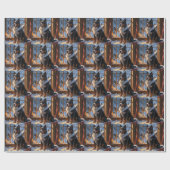 Bernese Berghond Met Kerstverlichting Vakantie Cadeaupapier (Vlak)