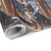 Bernese Berghond Met Kerstverlichting Vakantie Cadeaupapier (Rol Hoek)