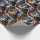 Bernese Berghond Met Kerstverlichting Vakantie Cadeaupapier (Hoek)
