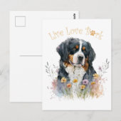 Bernese Berghond Moeder Bloemstuk Briefkaart (Voorkant / Achterkant)